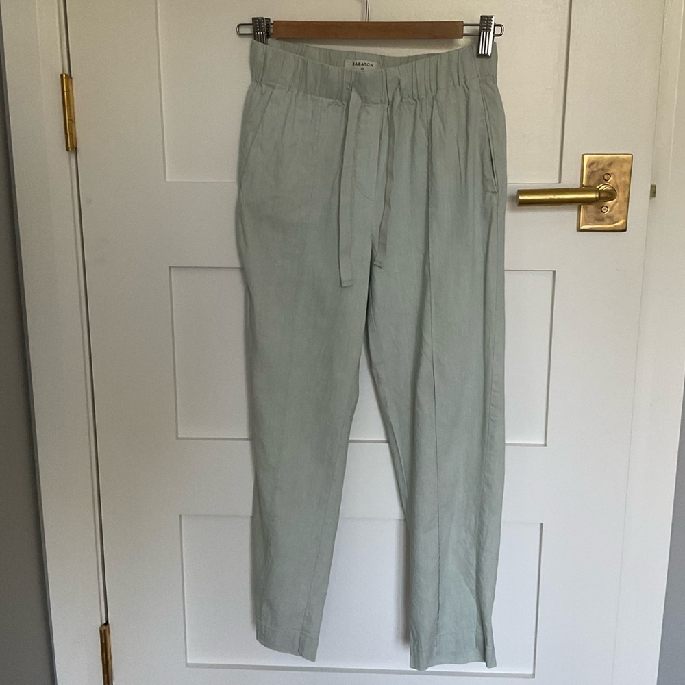 Babaton Mint Green Linen Day Pants